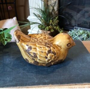 Ceramic Glazed Rustic Distressed Vintage Golden Bird